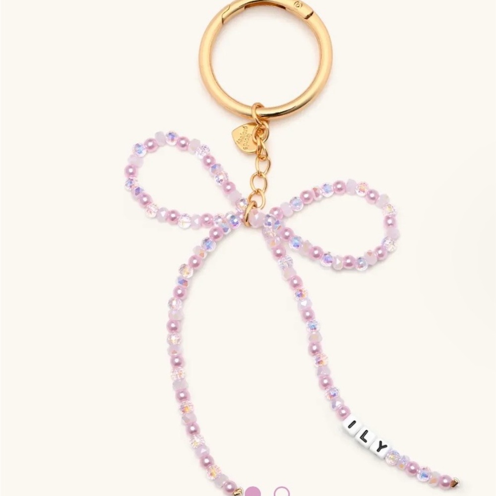Little Words Project ILY Beaded Bow Bag Charm